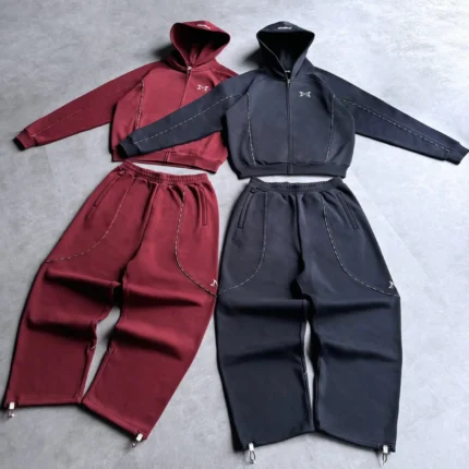 Mertra Black & Red Tracksuit Set Both