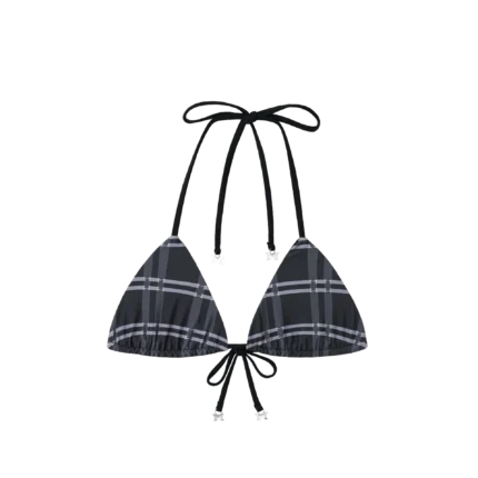 Merva Check Bikini Top (Black)