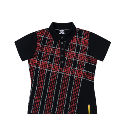 Women's Crosscut Polo (Black / Red)